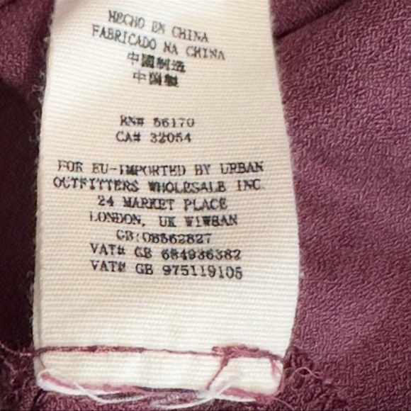 Free People maroon Long‎ Sleeve Purple Embroidered & Mesh Top Size XS - Picture 14 of 15